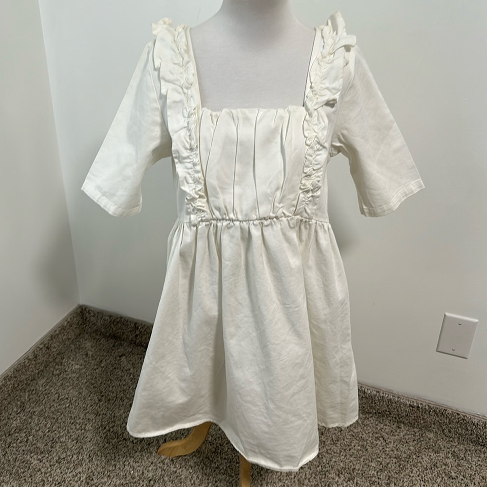 ASOS White Ruffle Detail Mini Dress